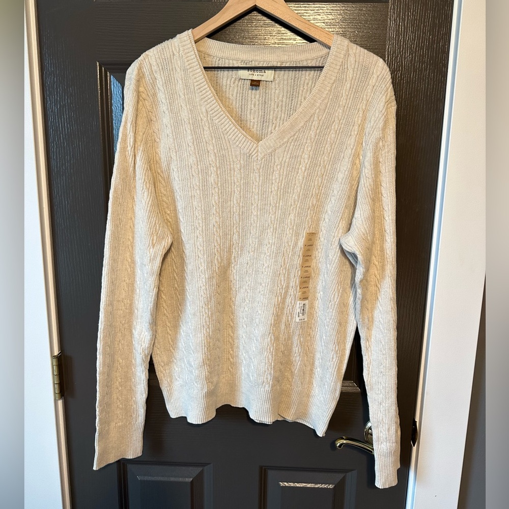 Sonoma Cream Sweater SIZE XL - Picture 3 of 10